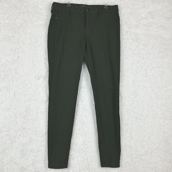 Liverpool Womens Pants Skinny Ankle Stretch Green Faux Pockets Mid Rise 6 - Picture 1 of 16